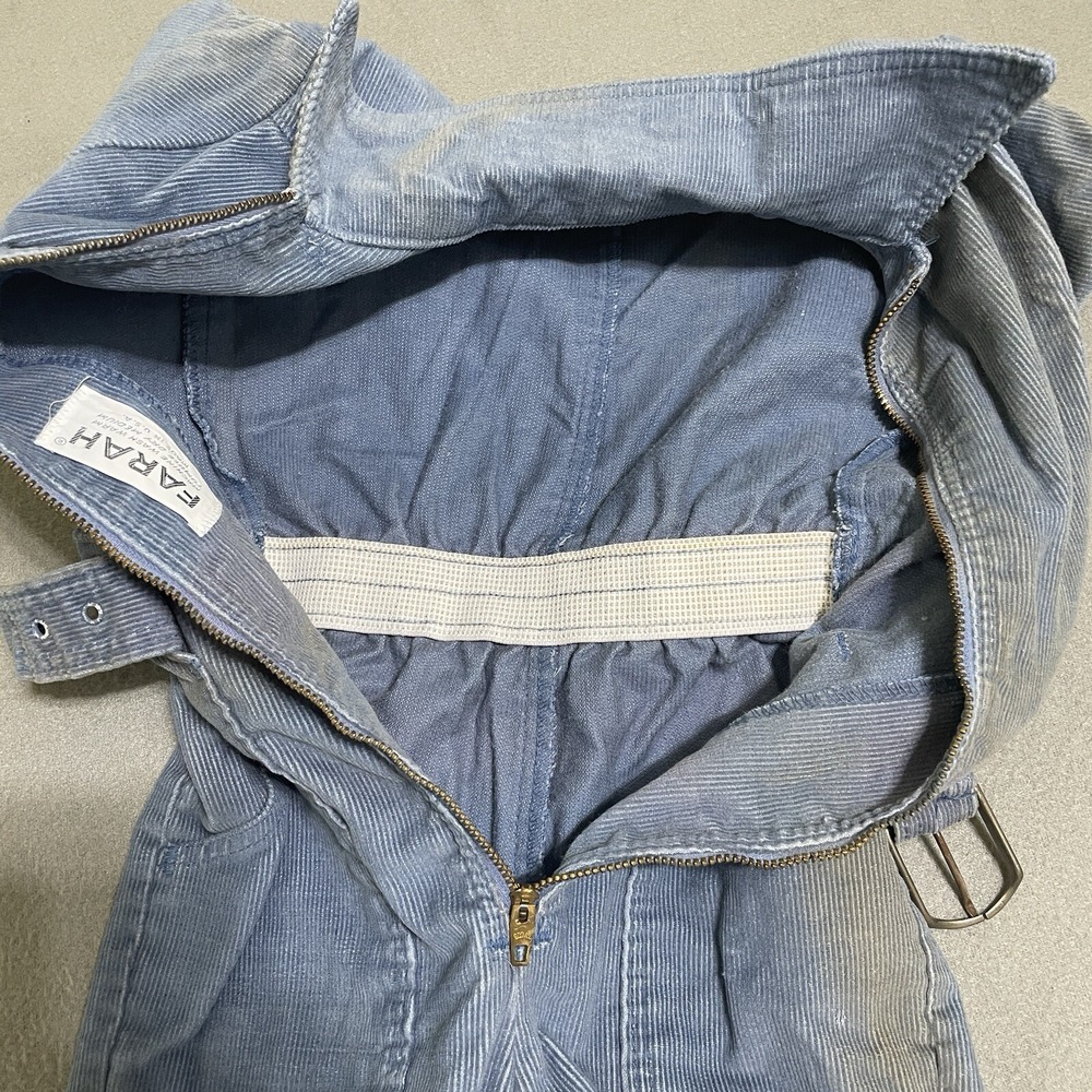 Vintage Blue Corduroy‎ Jumpsuit made in USA 70s Bell bottoms FARAH 4T? Toddler - Picture 14 of 16